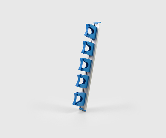 515mm Aluminium Hanging Rail with 5 Coloured Holders Set - HD6